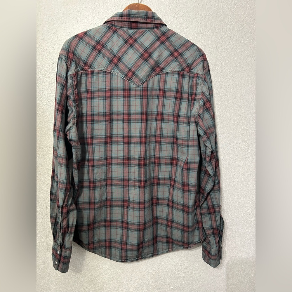 Wrangler Retro Plaid Snap Shirt Men’s Large - Picture 3 of 8